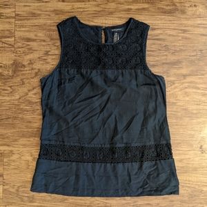 Banana Republic Silk Sleeveless Black Top